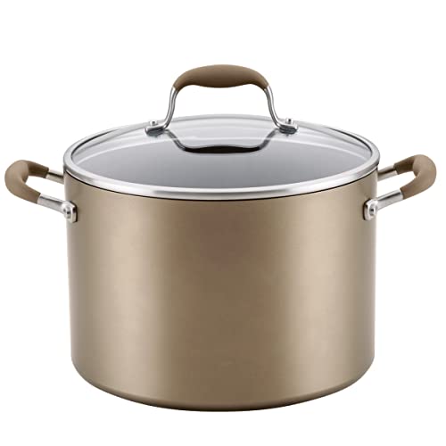 Anolon Advanced Home Hard-Anodized Nonstick Wide Stock Pot/Stockpot (7.5-Quart, Bronze)