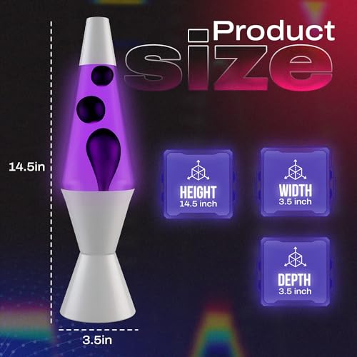 Motion Lamp Classic Liquid Motion Lava Night Light Solid Silver Base Lamp Wax Liquid Soft Relax Glow 14.5