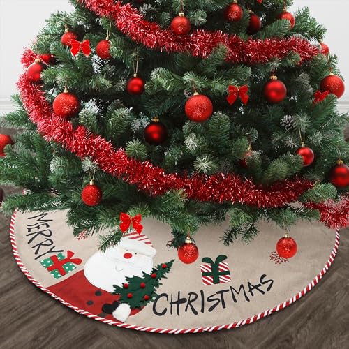 Mr. Pen- Christmas Tree Skirt 48 inches, Knitted Christmas Skirt Tree, Xmas Tree Skirt