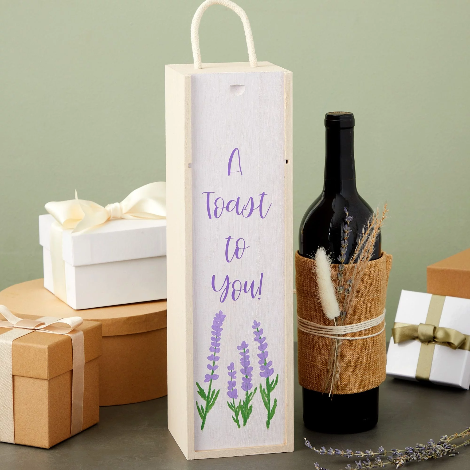 2 Pack Unfinished Wooden Wine Boxes with Handles for DIY Crafts, Gifts, Birthday and Housewarming Parties, Customizable with Paint, Engravings, and Imprints (14x4 in)