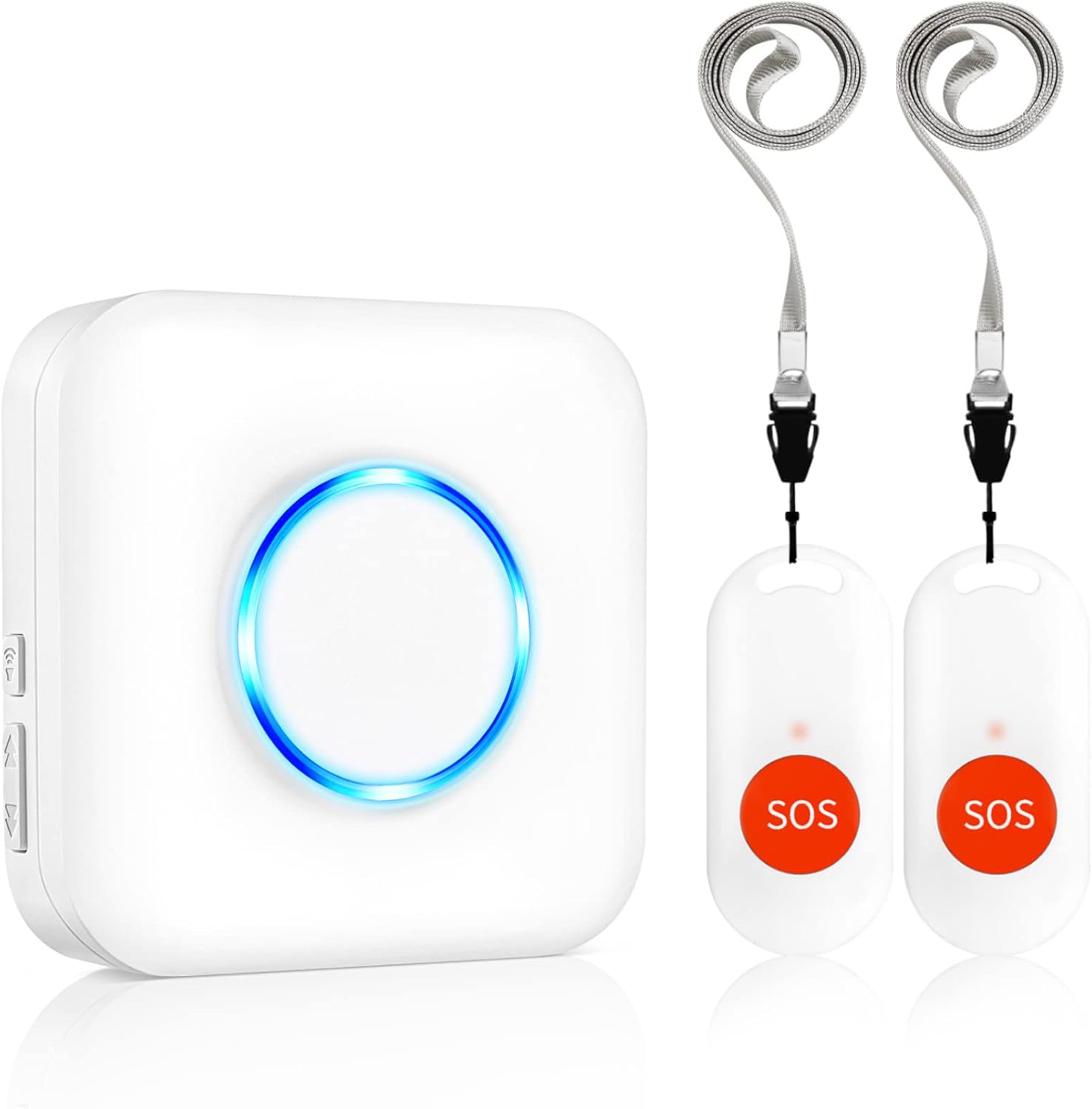 Caregiver Pager for Elderly - Life Alert System Home Call Button Pager Personal Safety Alarm Panic Button Waterproof SOS Call Bell Nursing Alert 600ft Working Range for Seniors/Patients/Kids/Disabled