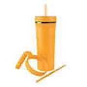 ThermoFlask 32oz Insulated Standard Straw Tumbler with Handles, 2-pack (Pink & Yellow)