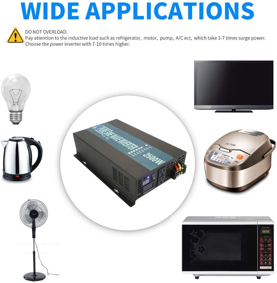 WZRELB Strong Driving Capacity 2500W 24VDC to 120VAC Pure Sine Wave Inverter Power Converter (RBP250024B1)