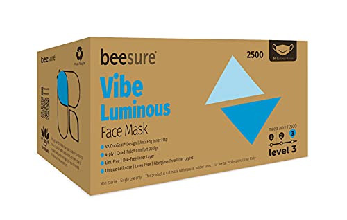 BeeSure BE2580case Pure Vibe Face Mask, White (Case of 400)