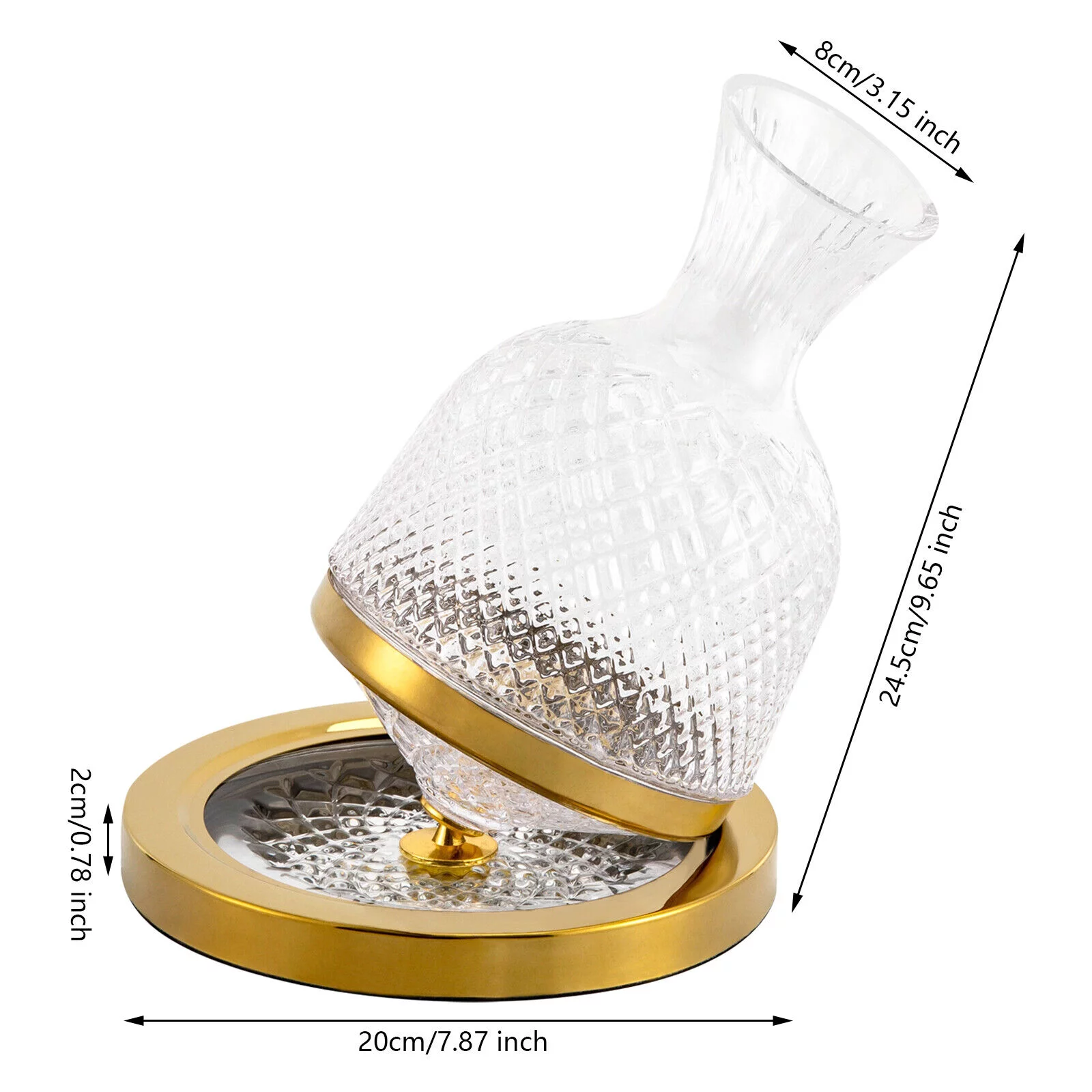 Miumaeov Red Wine Decanter Set 360°Rotation Thickened Crystal-Glass-Bottle Wine Decanter 1500ml/50oz Wine Decanter for Wine Lovers Christmas Birthday Clear