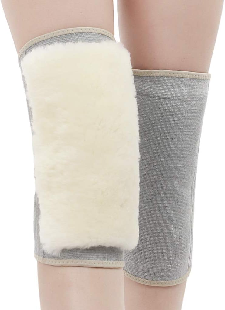 Men Women Cashmere Knee Braces Supports Leg Warmer Winter Warm Thermal Wool Cycling Ski Running Knee Brace Pad Thicken Knee Pads Sleeve Knee Warmers 1 Pair (Grey1)
