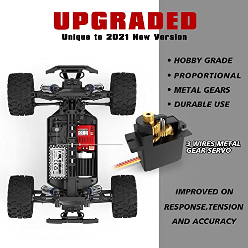 HAIBOXING 1:18 Scale RC Monster Truck 18859 36km/h Speed 4X4 Off Road Remote Control Truck,Waterproof Electric Powered RC Cars All Terrain Toys Vehicle with 2 Batteries,Xmas Gifts for Kid and Adults
