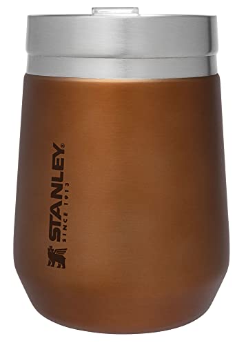 Stanley GO Everyday Wine Tumbler 10 oz | Press Fit Drink Through Lid | Beverage, Coffee, and Cocktail Cup | Insulated Stainless Steel Wine Glass | BPA-Free | Ash
