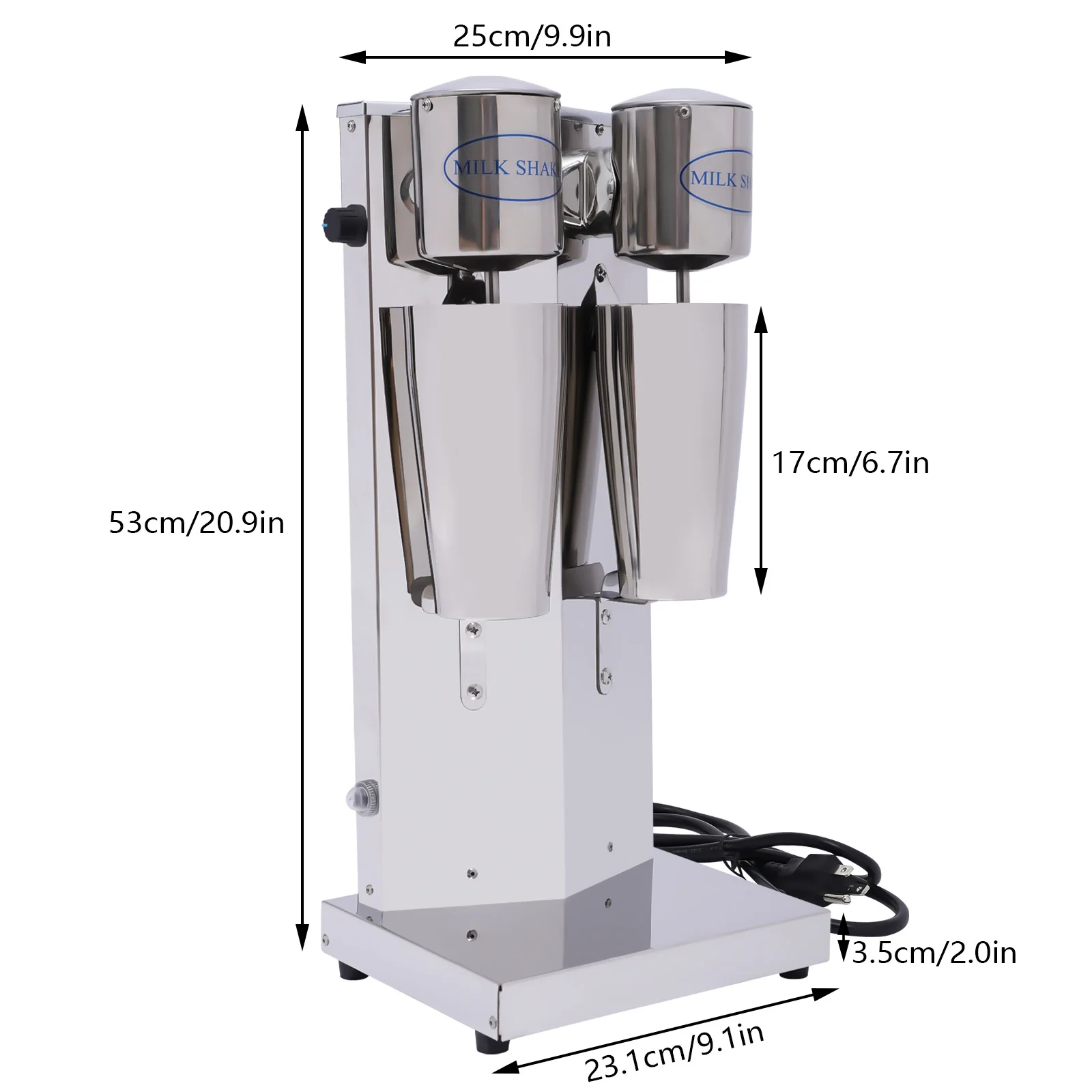 Commercial Milkshake Machine Maker Ice Cream Mixer Smoothie Blender Double Heads Milk Shaker