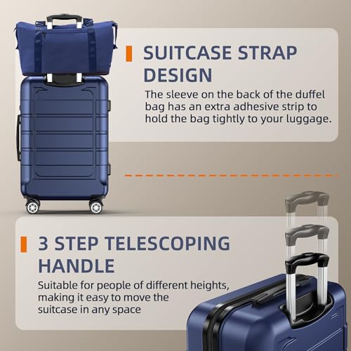 SHOWKOO Luggage Sets Expandable PC+ABS Durable Suitcase Double Wheels TSA Lock Black