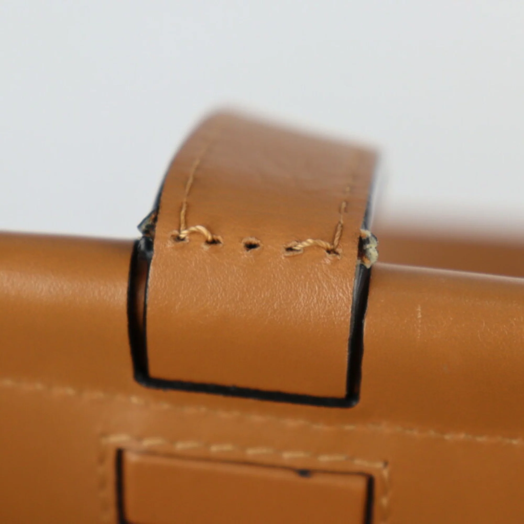 Pre-Owned LOEWE Loewe Cushion Tote Small Bag 309.12AA93 Calf Leather Camel Brown Shoulder (Good)