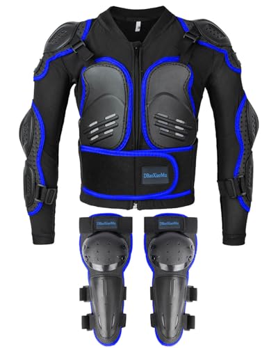 Kids Motorcycle Jacket Armor Suit-Dirt Bike Gear for Children,Back Chest Knee Protection for Cycling Skateboard Skiing