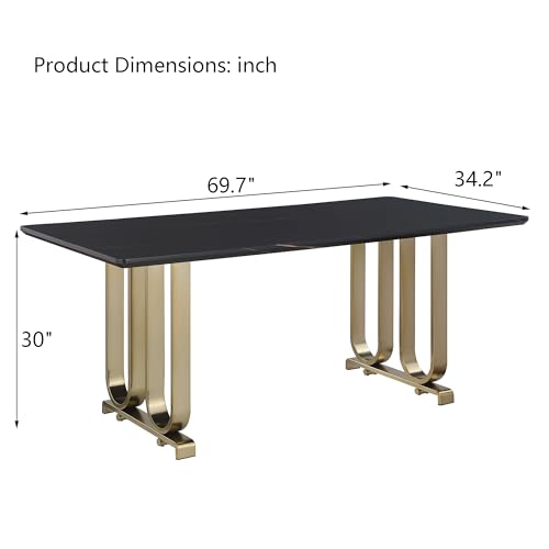 Faux Marble Dining Table for 6 Person, 63