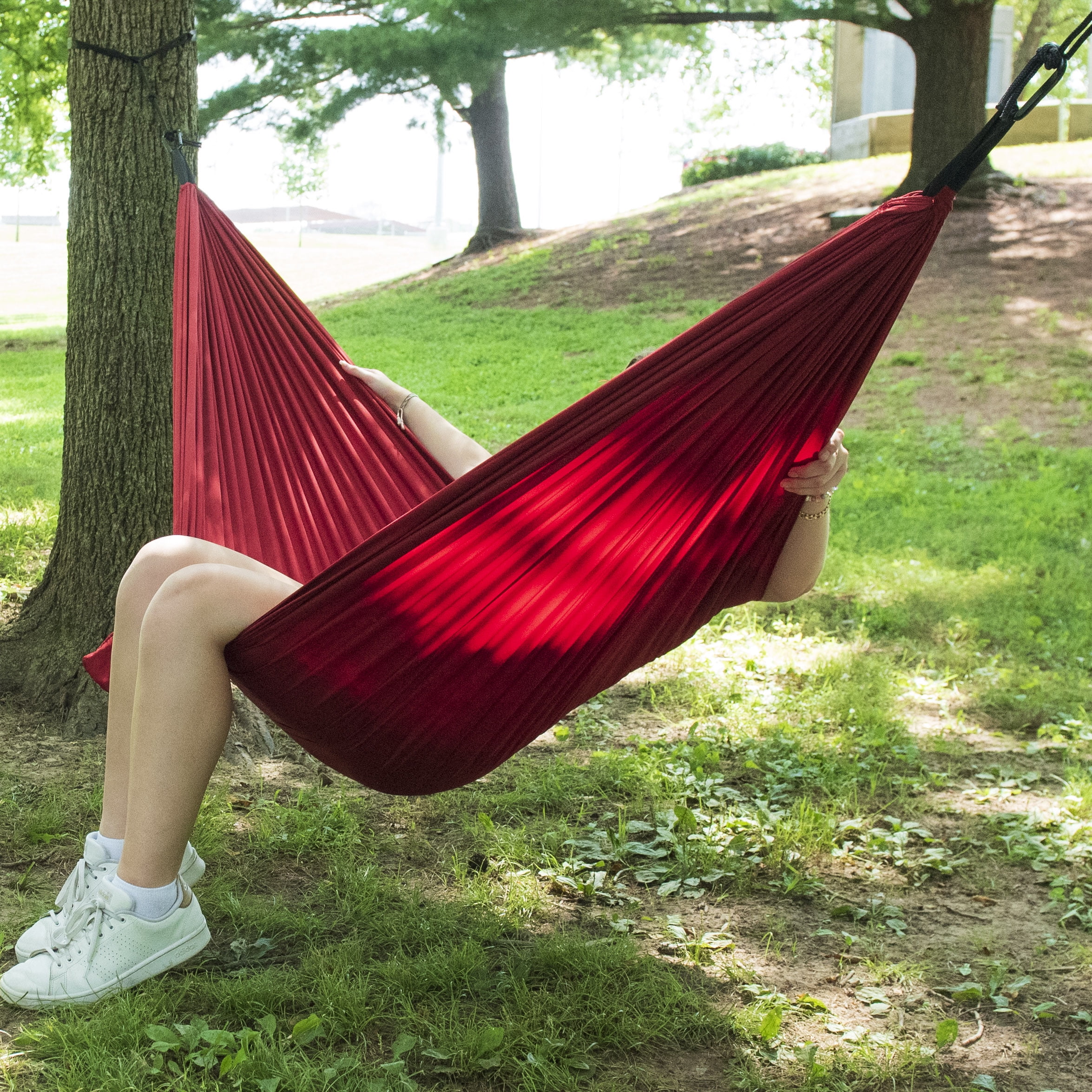 EQUIP Recycled Brick Red 1 Person Hammock Open Size 108