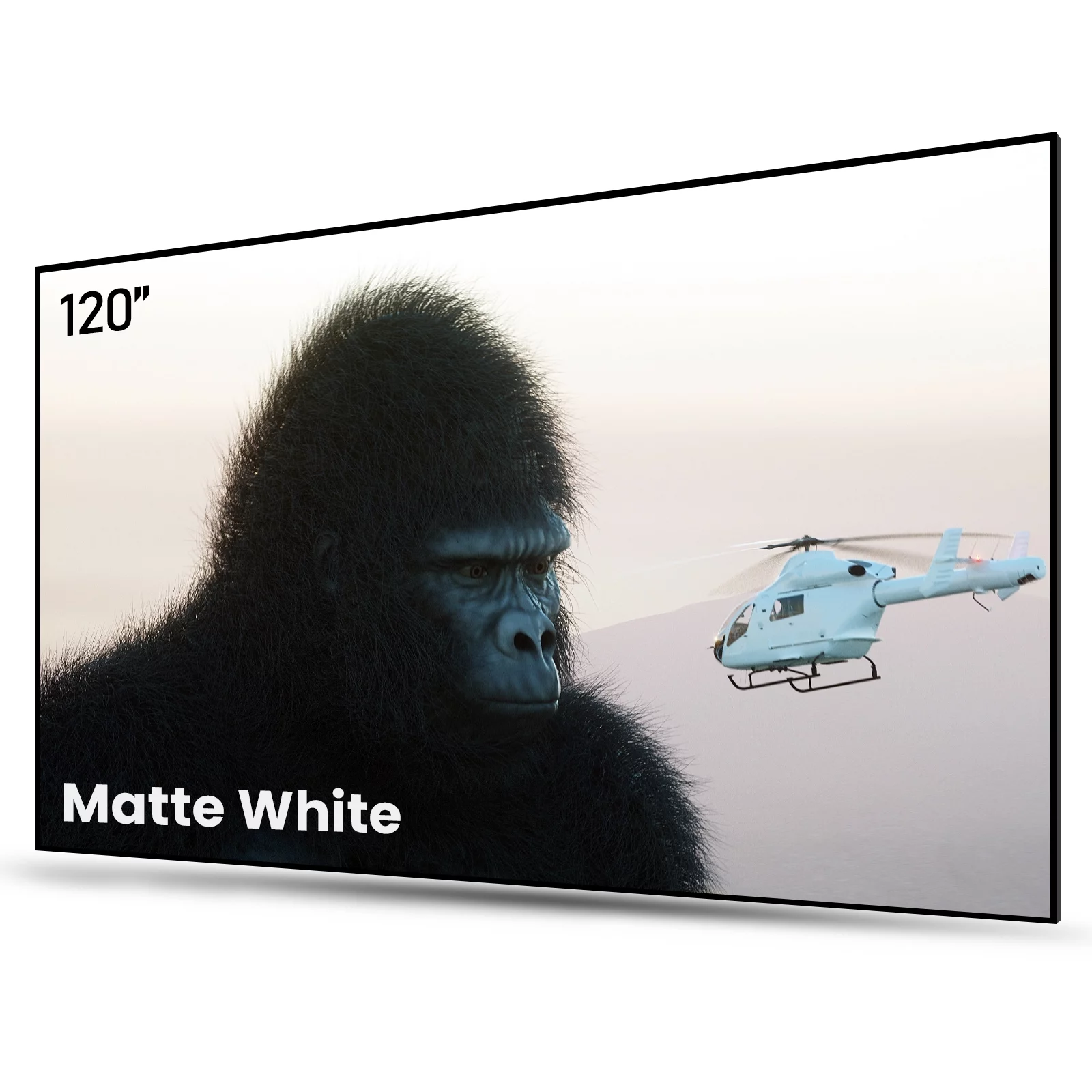 AWOL VISION 120” 16:9 Fixed Frame Projector Screen, 1.3 dB Peak Gain, 4K / 8K UHD Active 3D Wall Mount Matte White, Compatible with Standard Projection, Short Throw, Ultra Short Throw (UST) Projector