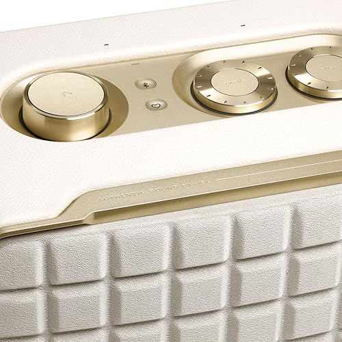 JBL Authentics 200 - Retro Style Smart Home Speaker with Built in Wi-Fi, Bluetooth and Voice Assistants, Alexa and Google Assistant, Multi-Room Playback, Automatic self tuning (Black/Gold)