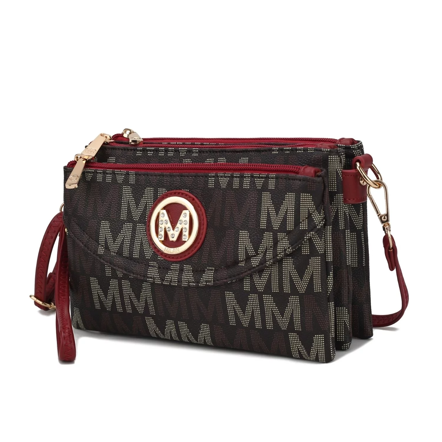 MKF Collection Ishani Women's Monogram Signature Crossbody Handbag by Mia K. - Beige