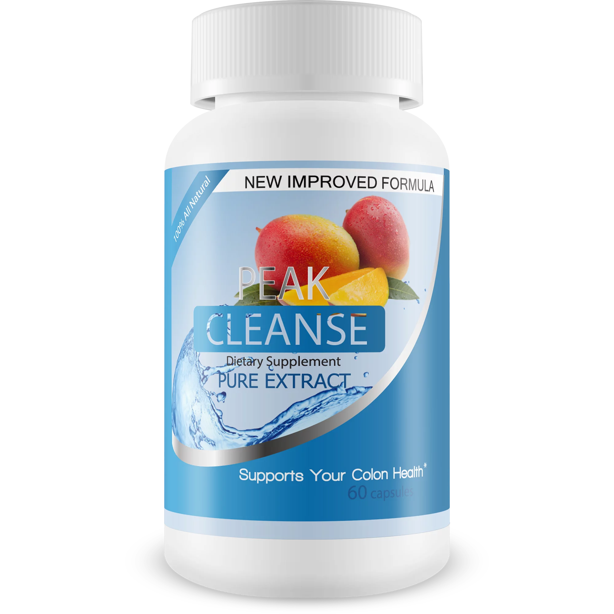 Peak Cleanse - Flush Excess Waste And Toxins - Increase Nutrient Absorption - Promote Weight Loss - 100% Natural Ingredients - 60 Capsules