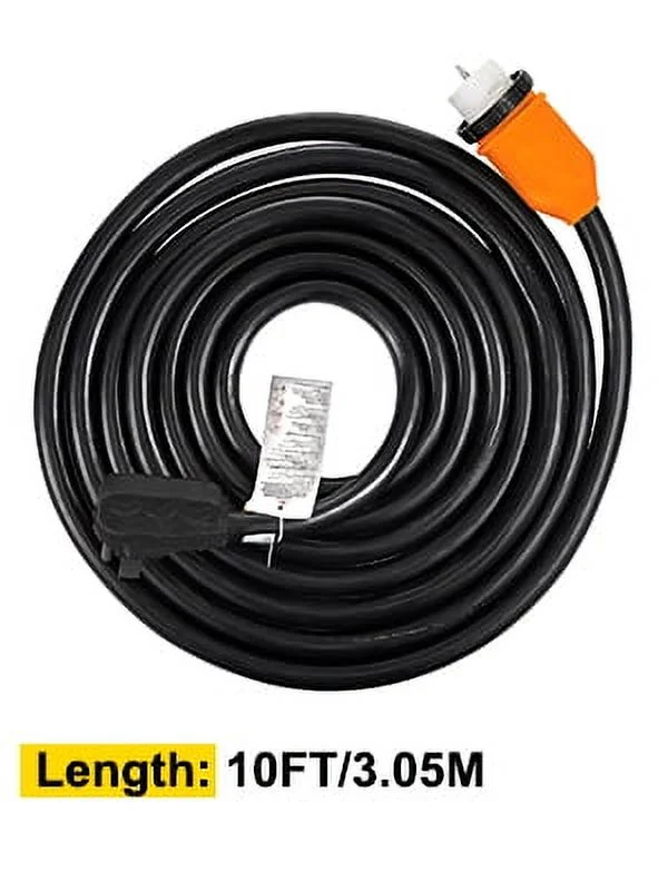 VEVOR Generator Cord, 10ft Generator Power Cord, 125/250V 50amp Generator Cord, 12000W 50amp Cord, SS2-50R 50amp Cable, SS2-50P 50amp Extension Cord, 50amp Generator Power Cord with Portable Strap