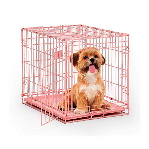 MidWest Homes for Pets Newly Enhanced Single & Double Door iCrate Dog Crate, Includes Leak-Proof Pan, Floor Protecting Feet, Divider Panel & New Patented Features