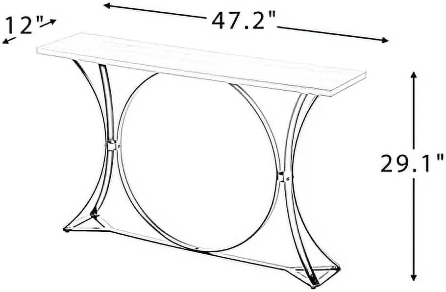 Rustic Wood Console Table Unique Circle-Shape Entryway Tables Contemporary Solid Wood Sofa Table with Sturdy Metal Frame for Living Room Bedroom Accent (X Type-Brown)