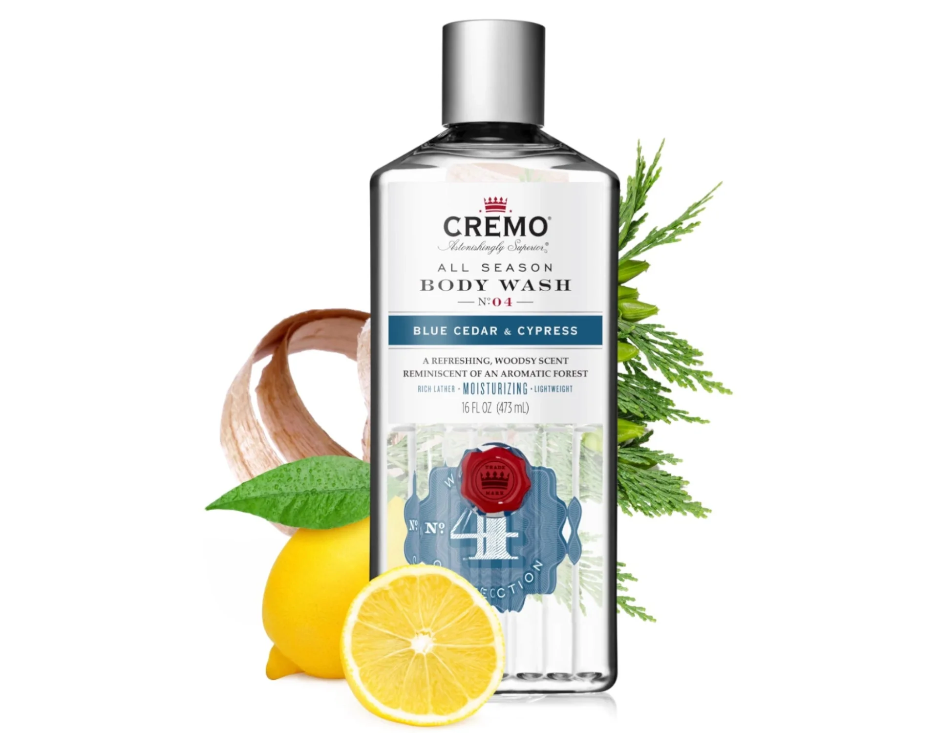 Cremo All Season Body Wash No. 4, Blue Cedar & Cypress, 16 Fl. Oz. - Pack of 3