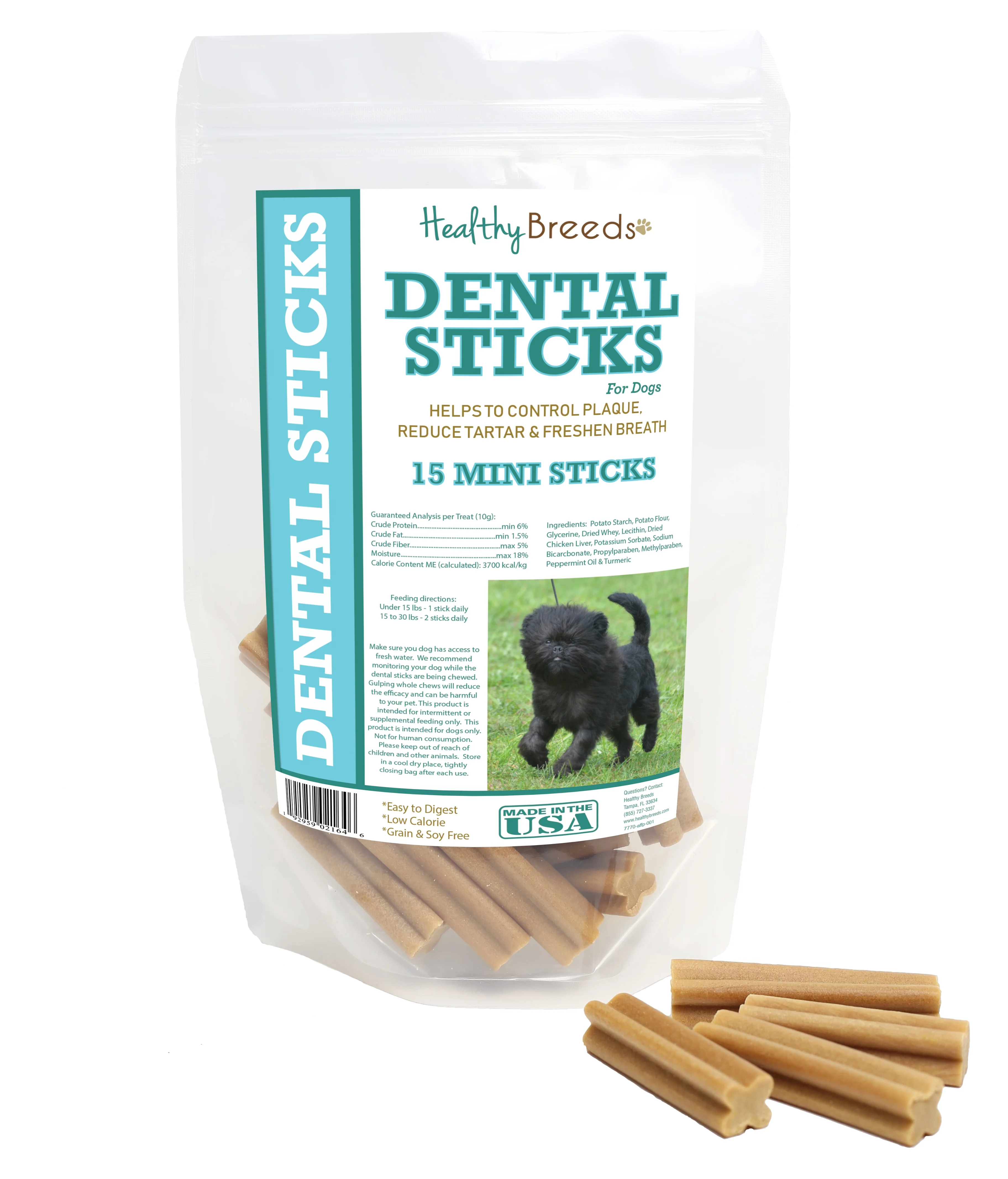 Healthy Breeds Affenpinscher Dental Sticks Minis 15 Count