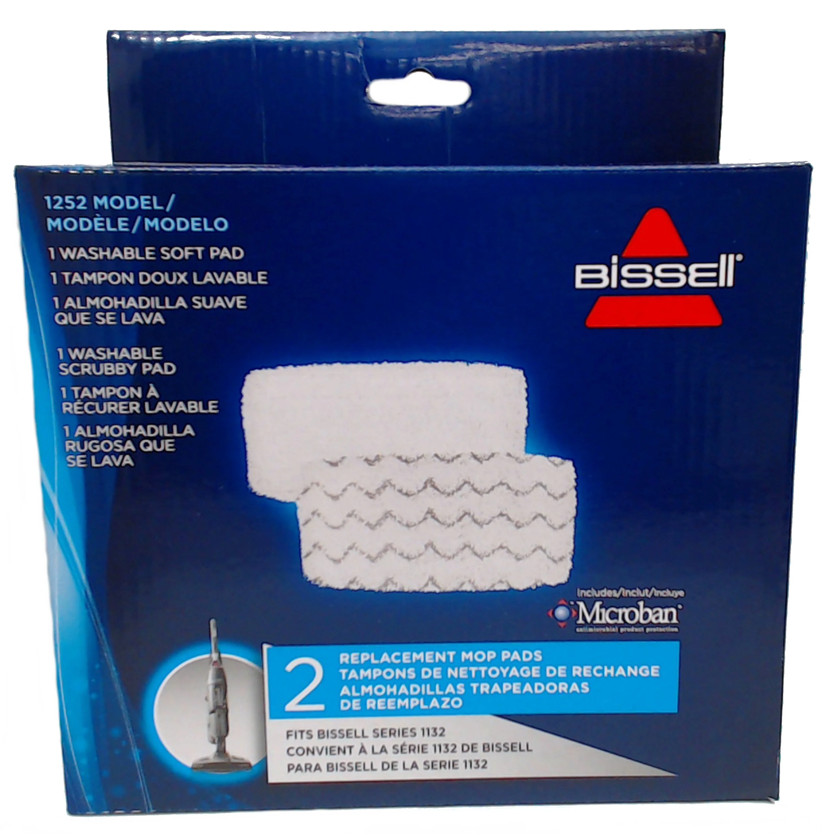 1252, Symphony Hard Floor Vacuum & Steam Mop Pad Kit, Fits Bissell 1632 Models