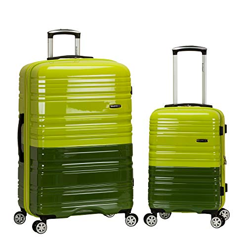 Rockland Melbourne Hardside Expandable Luggage with Spinner Wheels, 2TONEBLUE, 2 Piece (20/28)