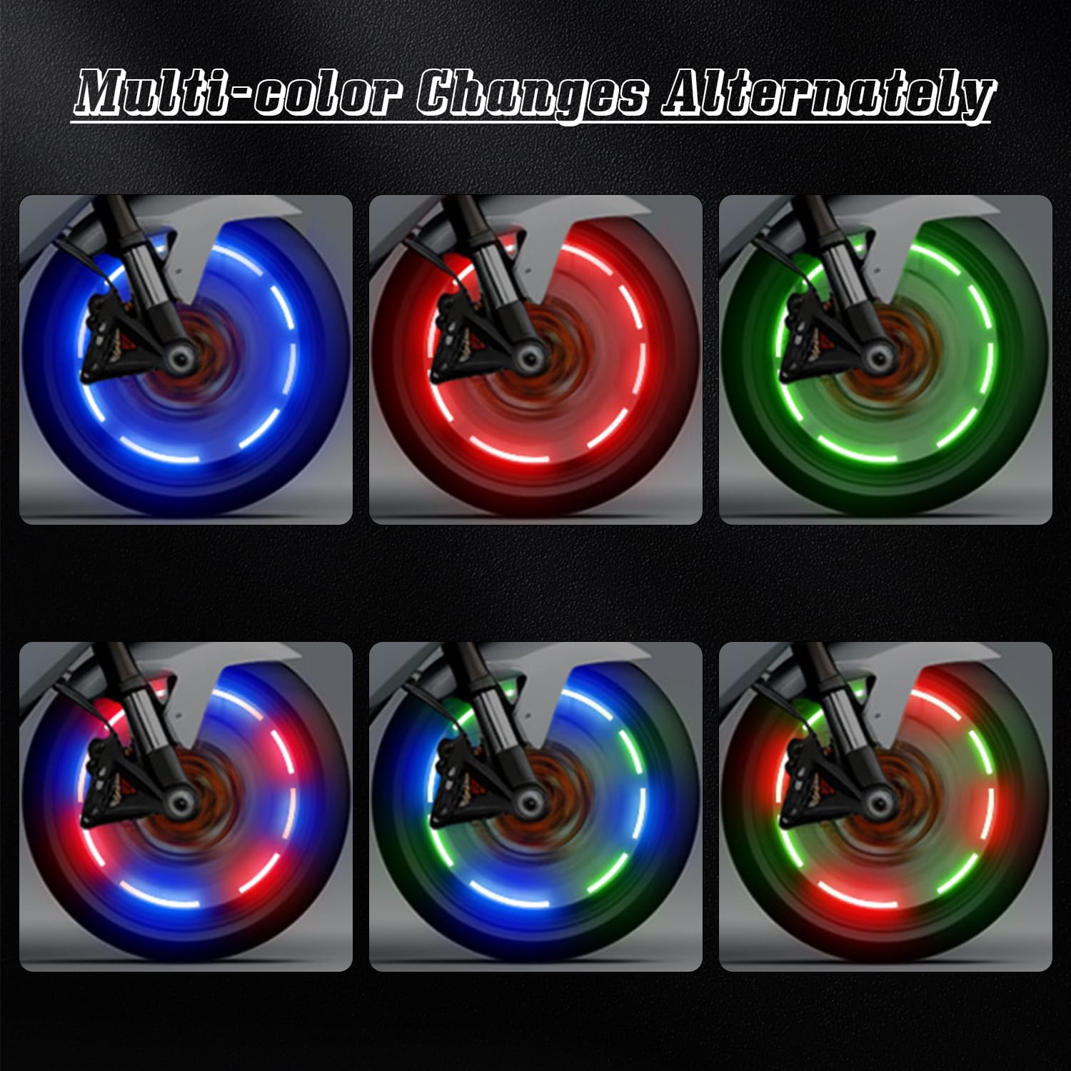 4 PCS Tire Valve Light, LED Colorful Wheel Lights, Waterproof Flash Light Tire Valve Cap Lamp for Car Truck Motorcycle Bike