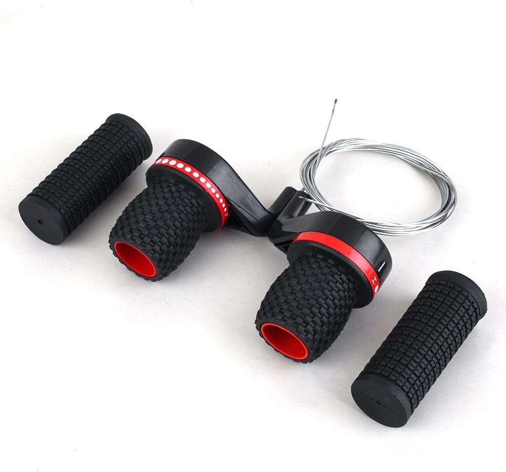 Mountain Bike Bicycle 18/21 Speed Twist Gear Shifter Set Pair Grips Cables 7/8