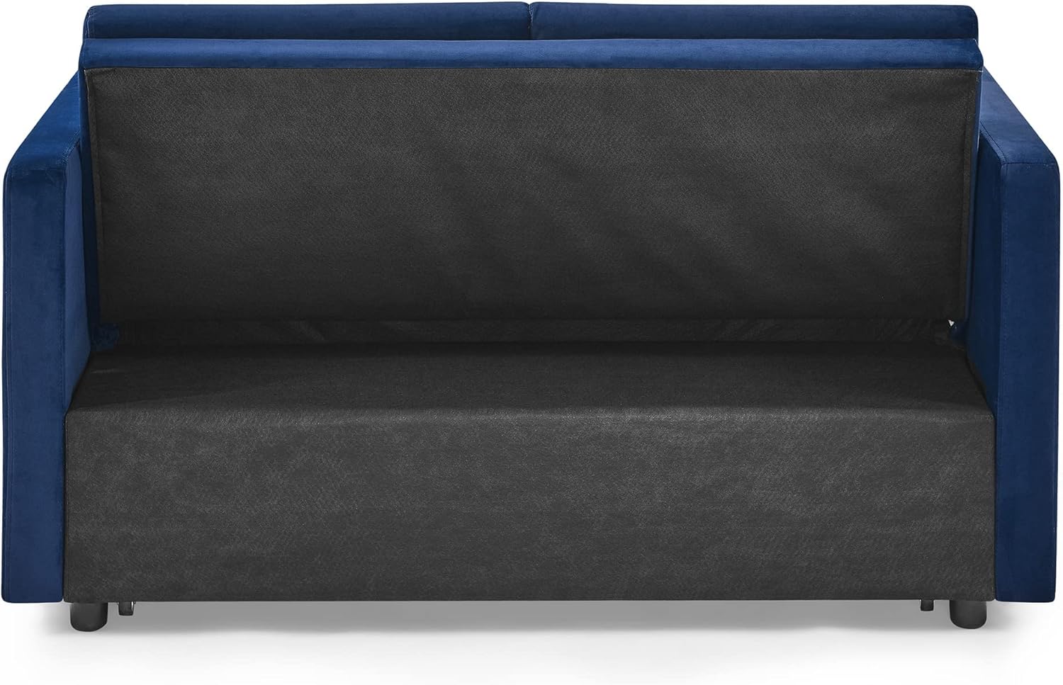 3-in-1 Multi-Functional Convertible Sofa Bed, Comfy Upholstered Sleeper Loveseat Futon Couch Pull, Chaise Lounge with Adjustable Backrest Sofabed, Blue 54.5