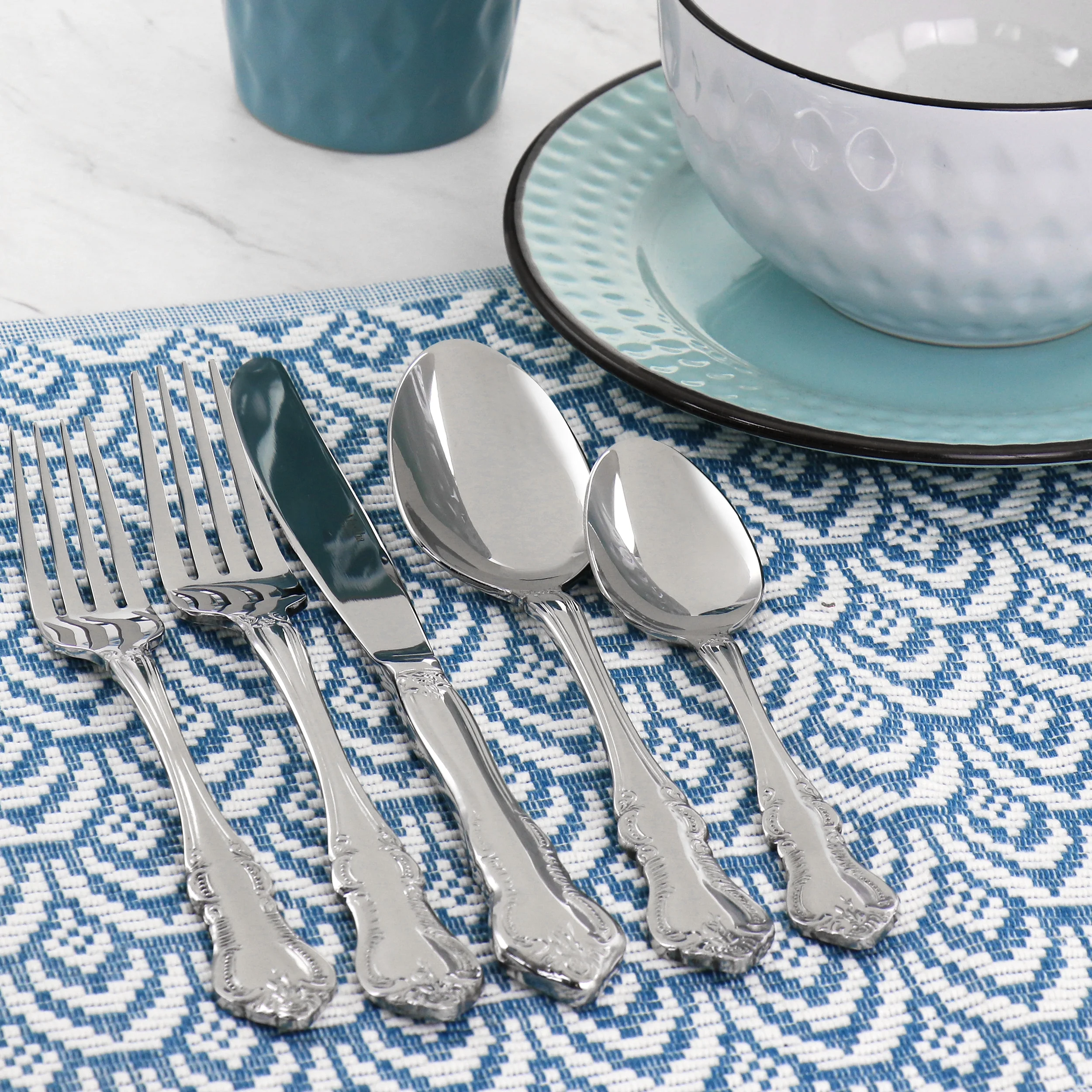 Martha Stewart Acadia 20 Piece Stainless Steel Flatware Set