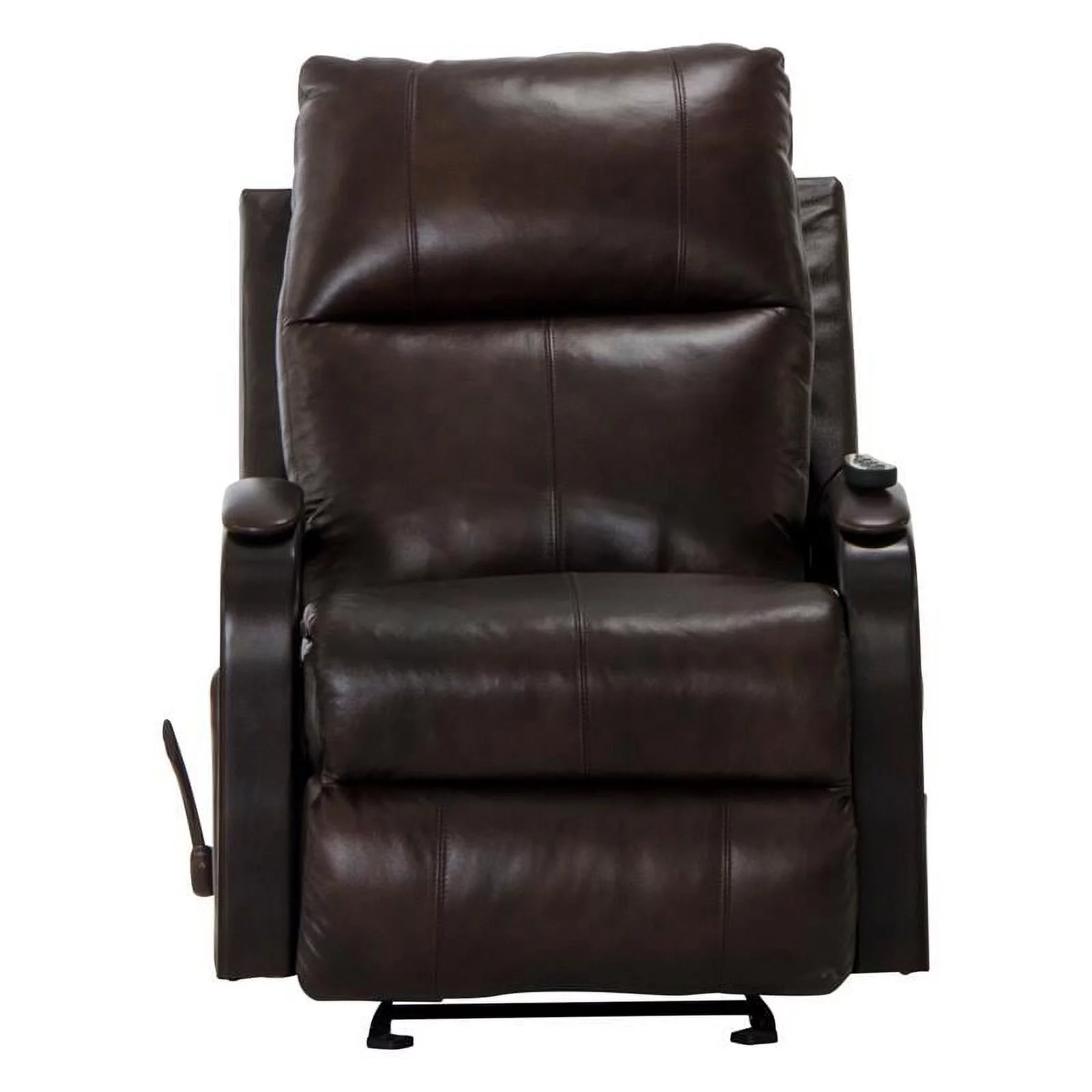 Conway Glider Recliner with Heat & Massage ini Brown Top Grain Italian Leather