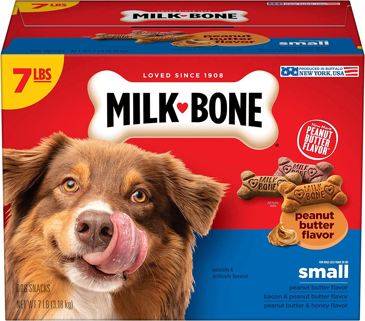 Milk-Bone Peanut Butter Flavor Dog Treats, Small Biscuits, 7 Pounds