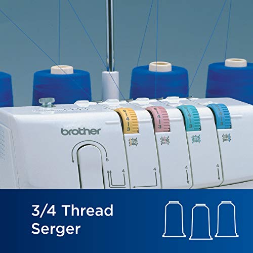 Brother Serger, 1034D, Heavy-Duty Metal Frame Overlock Machine, 1,300 Stitches Per Minute, Removeable Trim Trap, 3 Included Accessory Feet, White