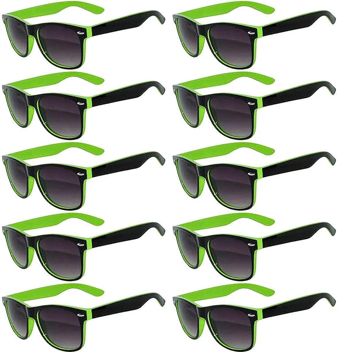 OWL Two Tone Sunglasses for Men Women UV400 Protection Smoke Lens Bulk Sun Glasses (10 Pack)
