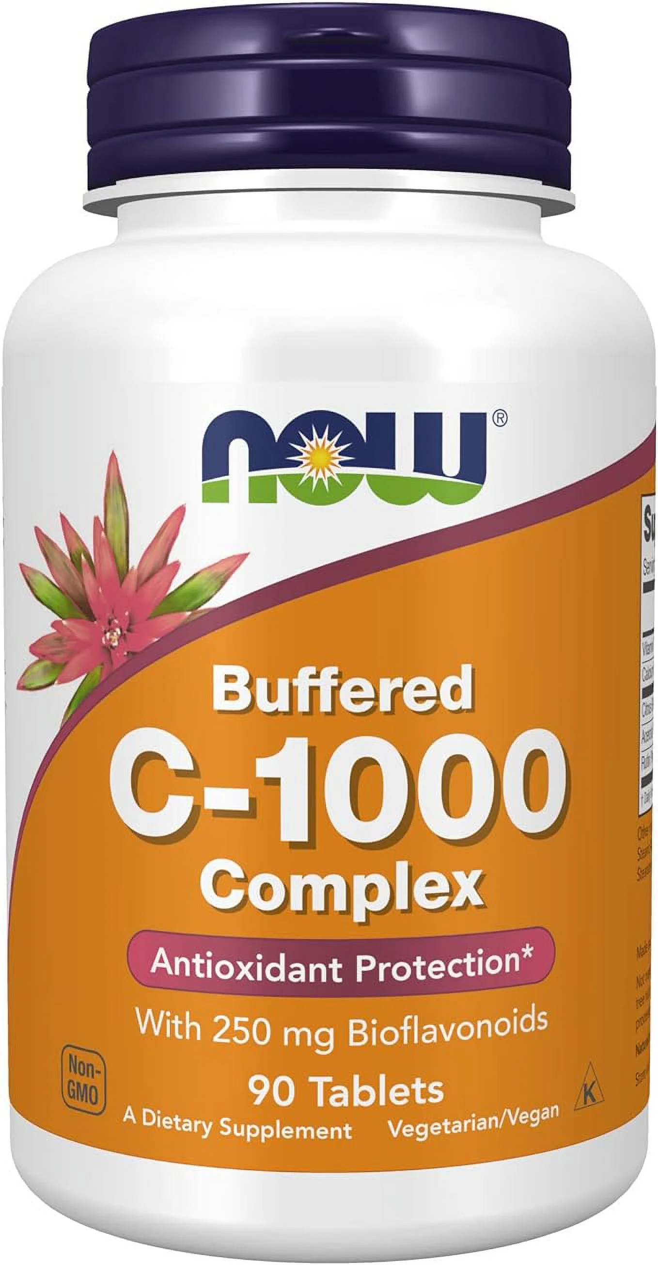 NOW Supplements, Vitamin C-1000 Complex with 250 mg of Bioflavonoids, Buffered, Antioxidant Protection*, 90 Tablets