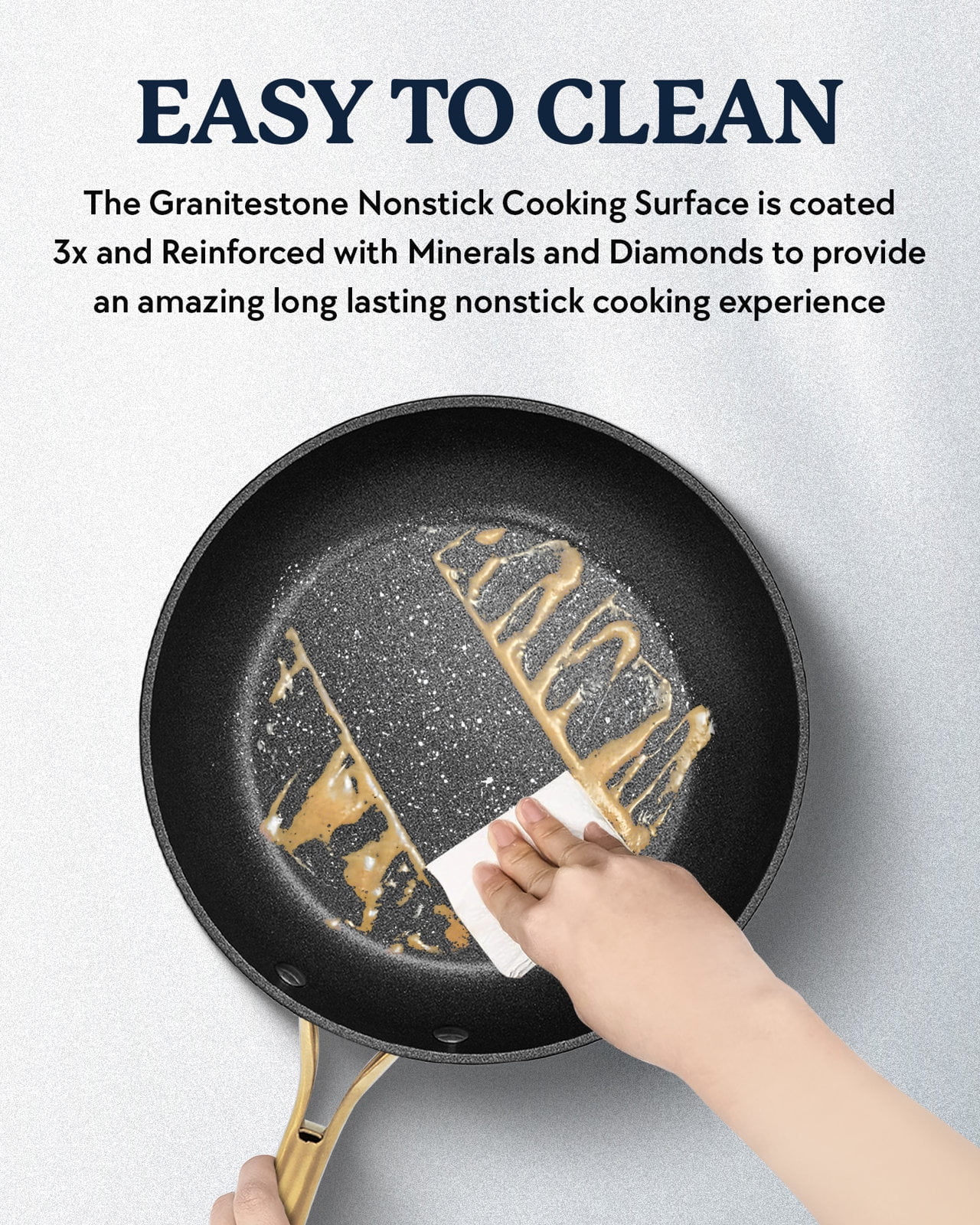 Granitestone Fry Pan Charleston Collection Hammered Nonstick Navy Fry Pan 12 Inch