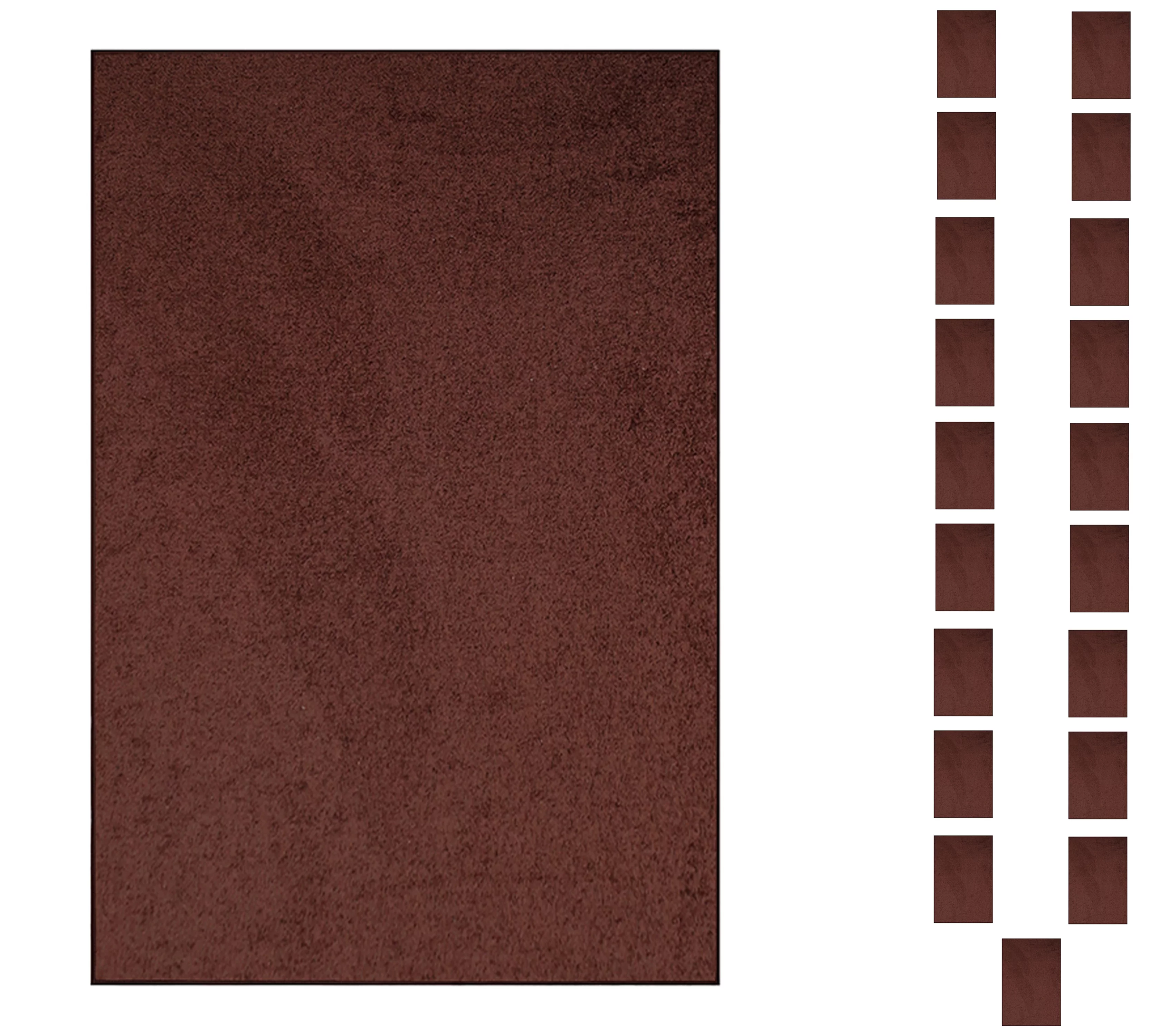Furnish My Place Modern Plush Solid Chocolate Color Rug - Pets and Kids Friendly Rug, Indoor/Outdoor Mat, Area Rugs Great for Kids, Pets, Living Room, Made in USA, 2' x 4' Rectangle - Set of 20