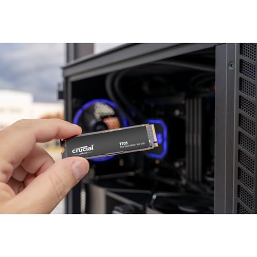 Crucial T705 2TB PCIe Gen5 NVMe M.2 SSD - Up to 14,500 MB/s - Game Ready - Internal Solid State Drive (PC) - +1mo Adobe CC - CT2000T705SSD3