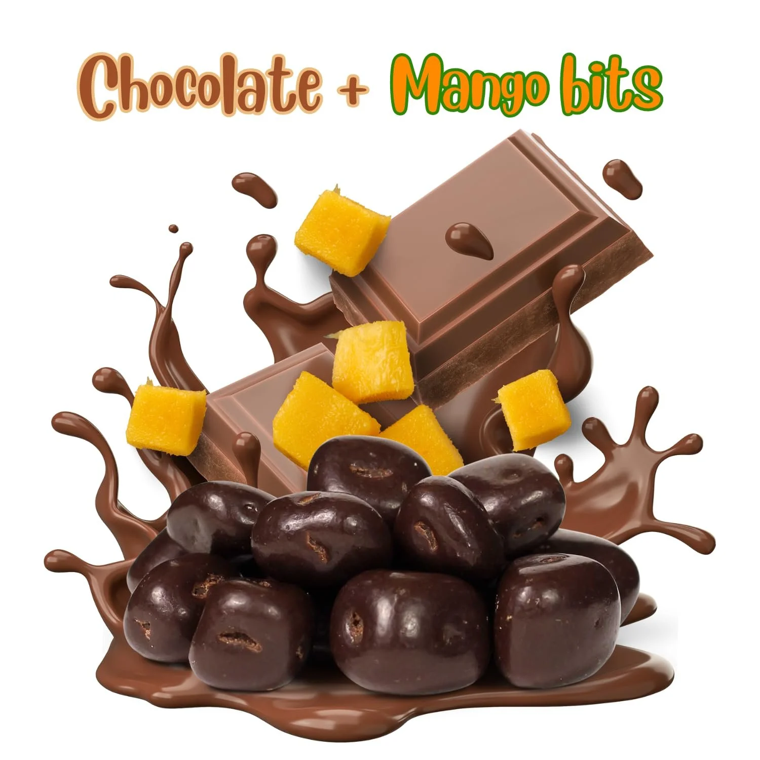 Dark Chocolate Covered Dried Mango by It's Delish, 2 Lbs Bulk Bag  Gourmet Chocolate Covered Mango Bits Fruit Snacks Bulk Chocolate Candy Treats  Vegan, Non-Dairy, Kosher