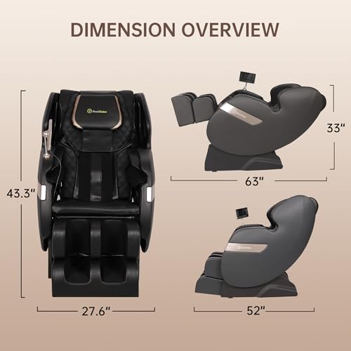 Real Relax 2025 Massage Chair Full Body,Dual Core S Track with Zero Gravity Recliner,Lower Back and Calf Heating, LCD and APP Control,Shiatsu,Bluetooth,Office and Home Use,Black and Gold