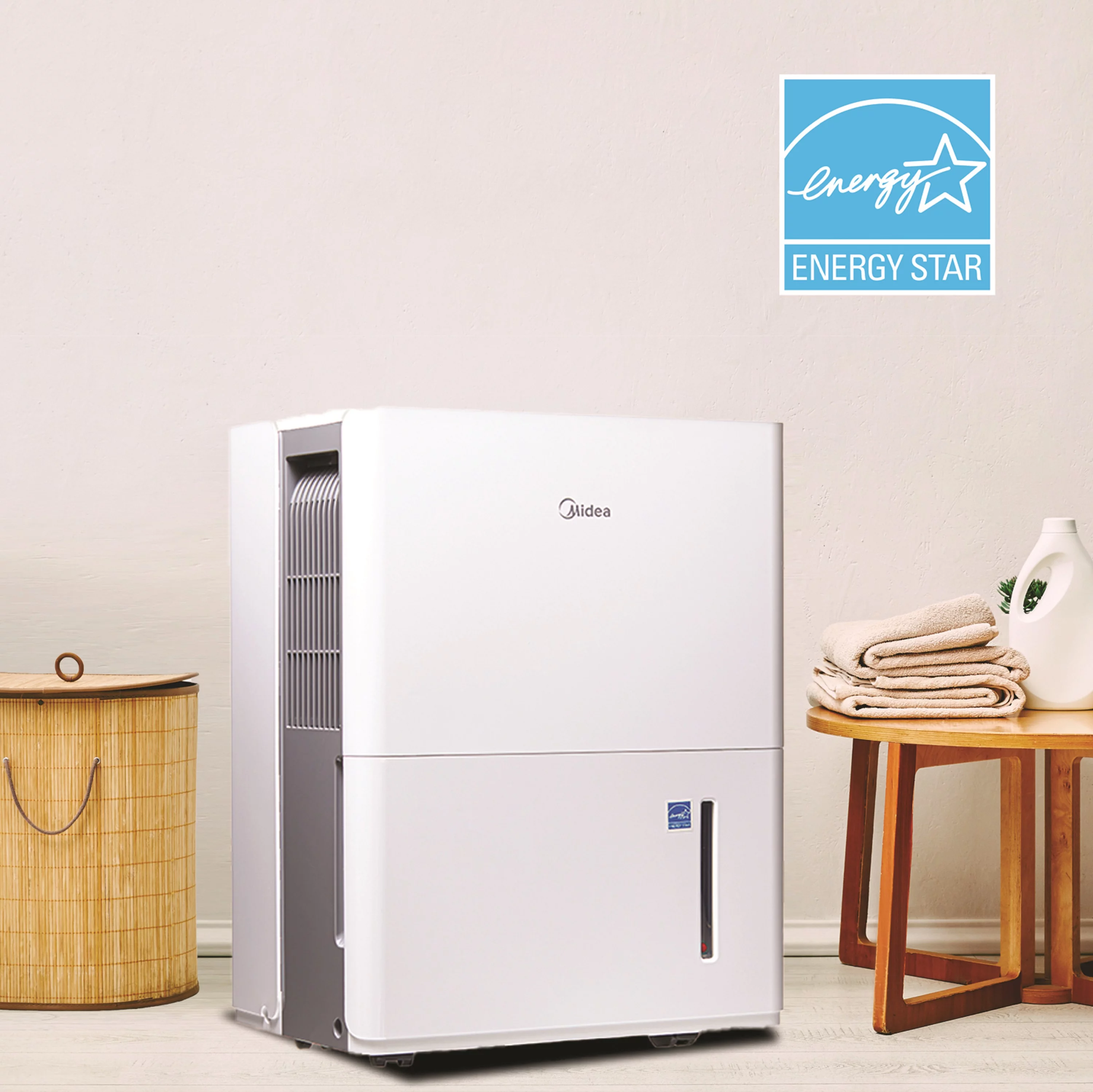 Midea 22-Pint Smart Dehumidifier - Damp Rooms, Energy Star, White, MAD22S1WWT