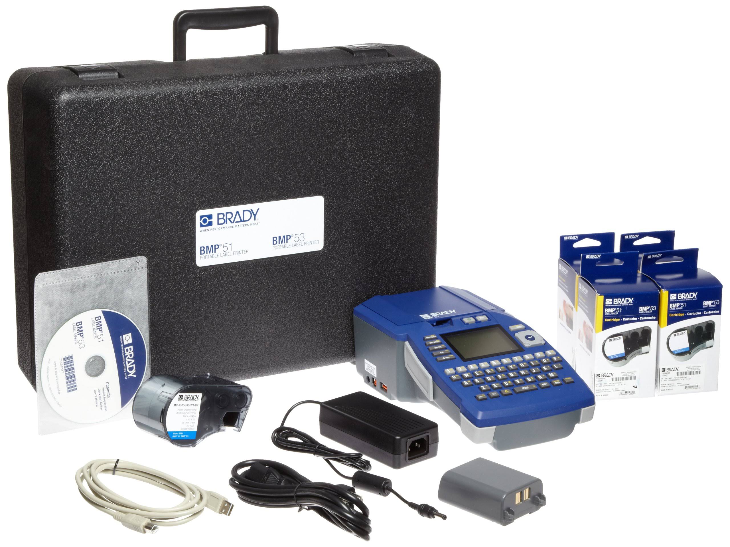 BMP51-KIT-LS, Brady, BMP51 Label Maker Lab Identification Starter Kit