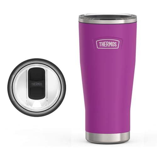 THERMOS ICON SERIES, Stainless Steel Cold Tumbler with Slide Lock, 24 Ounce, Sandstone