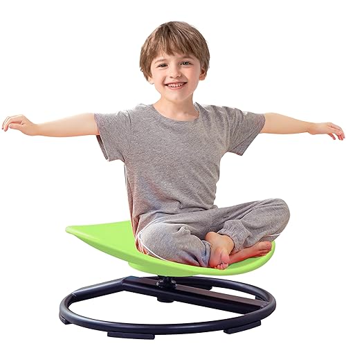 Kids Sensory Chair for Autism Kids Swivel Chair, Sensory Spin Chair Seat Improve Physical Coordination Wobble Chair for Kids Sit and Spin Relief of Motion Sickness