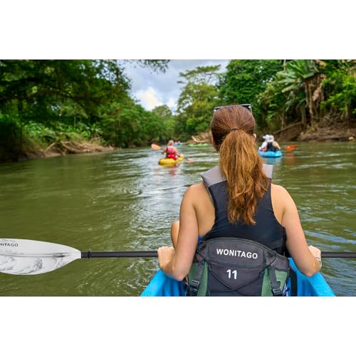 Kayak Paddles with Alloy Shaft and PP Blade, Floating Kayaking Oars, Adjustable 230-250 cm/90-98 Inches, 210-230 cm/82-90 Inches