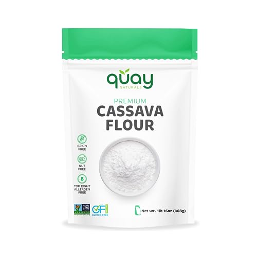 Cassava Flour (1 lb) - Gluten Free & Grain-Free Flour for Baking - Non-GMO, Made from 100% Yuca Root, All-Purpose Wheat Flour Substitute & Alternative - Soy Free Fufu & Farofa Flour