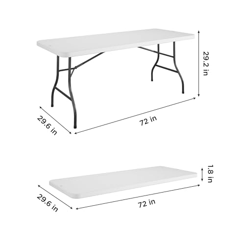 COSCO Molded Folding Banquet Table w/Handle, 6ft, Black